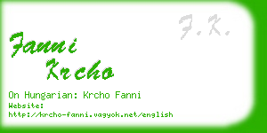 fanni krcho business card